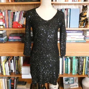 NWT Max Studio Fitted Sequined Sweater Dress